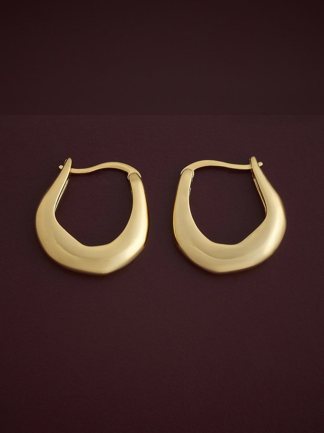 

Kushal's Fashion Jewellery 92.5 Silver Gold-Plated Zircon Classic Hoop Earrings
