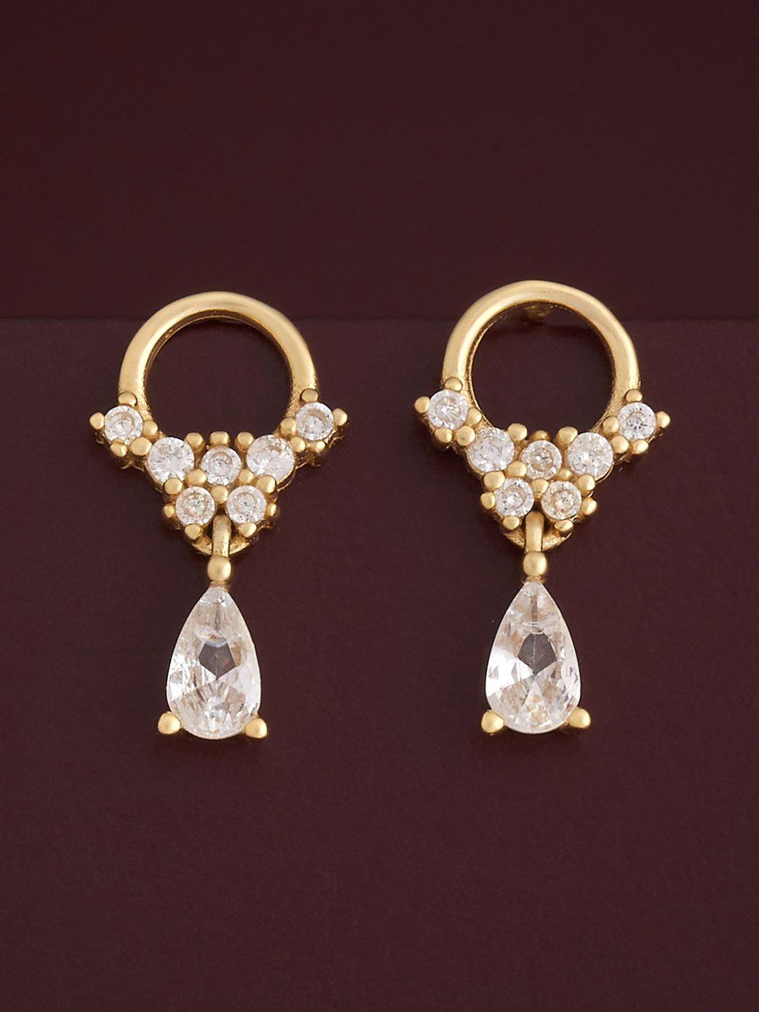 

Kushal's Fashion Jewellery 92.5 Silver Gold-Plated Classic Drop Earrings