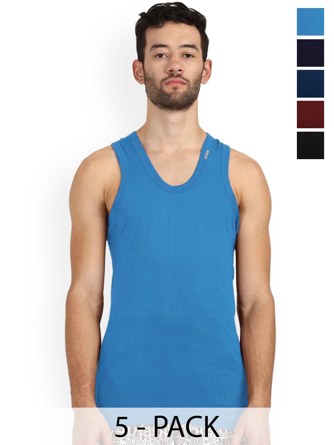

Rupa Pack Of 6 Assorted Cotton Innerwear Vests - Frontline-Color-Asst-RN-5-80