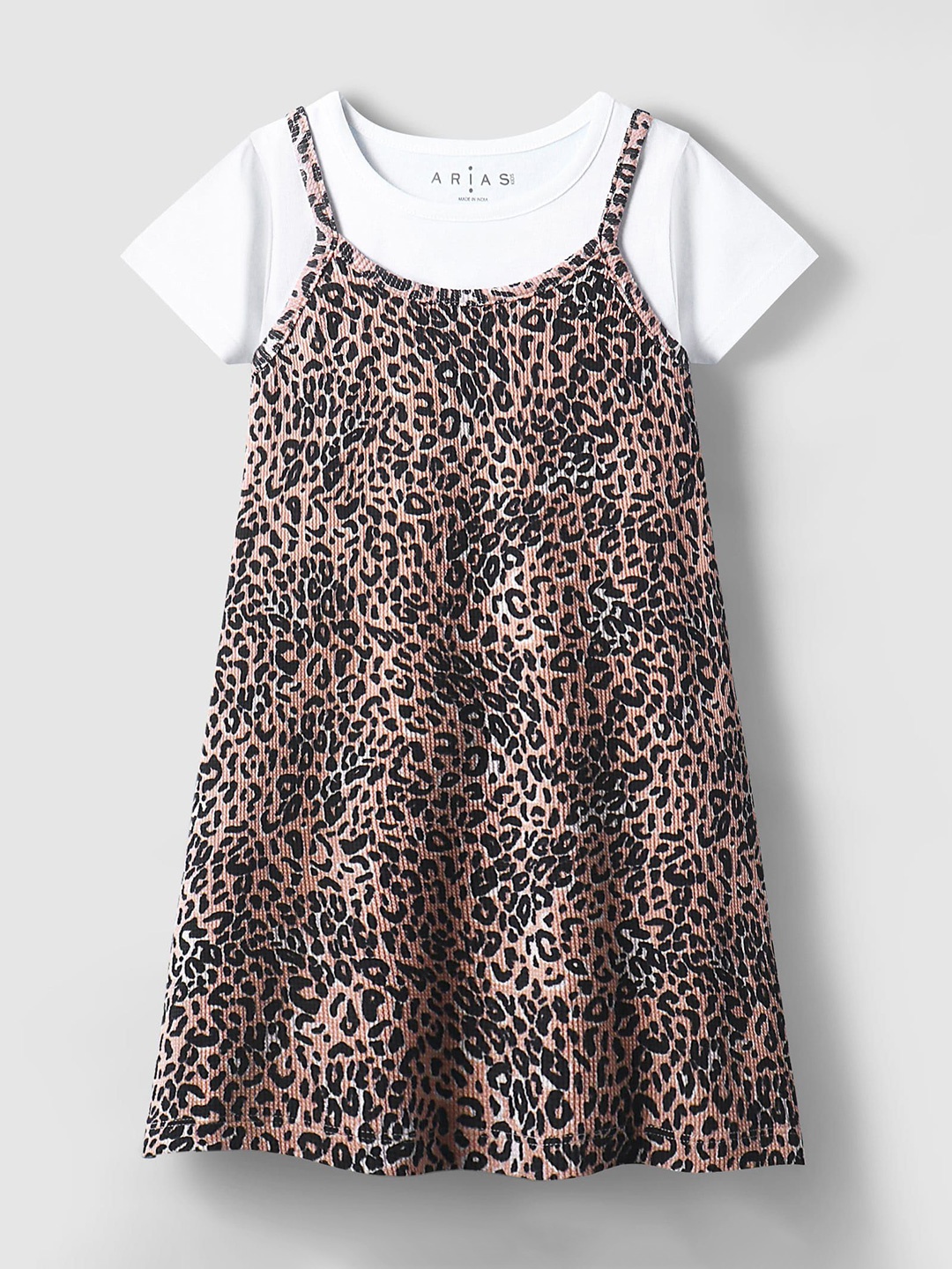 

ARIAS By LARA DUTTA Girls Print Blouson Dress, Brown