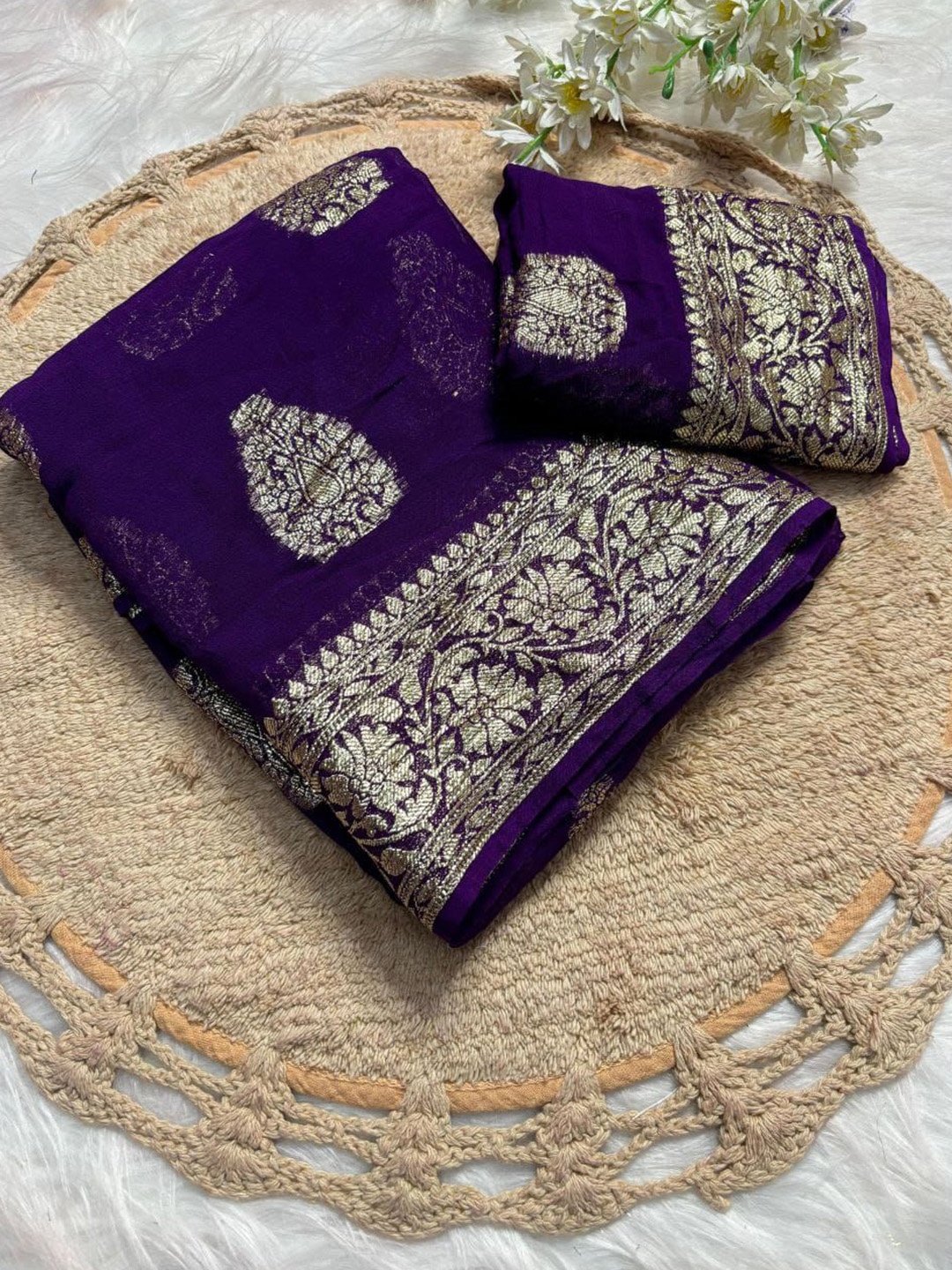 

PAYAL CREATION Woven Design Zari Maheshwari Saree, Blue