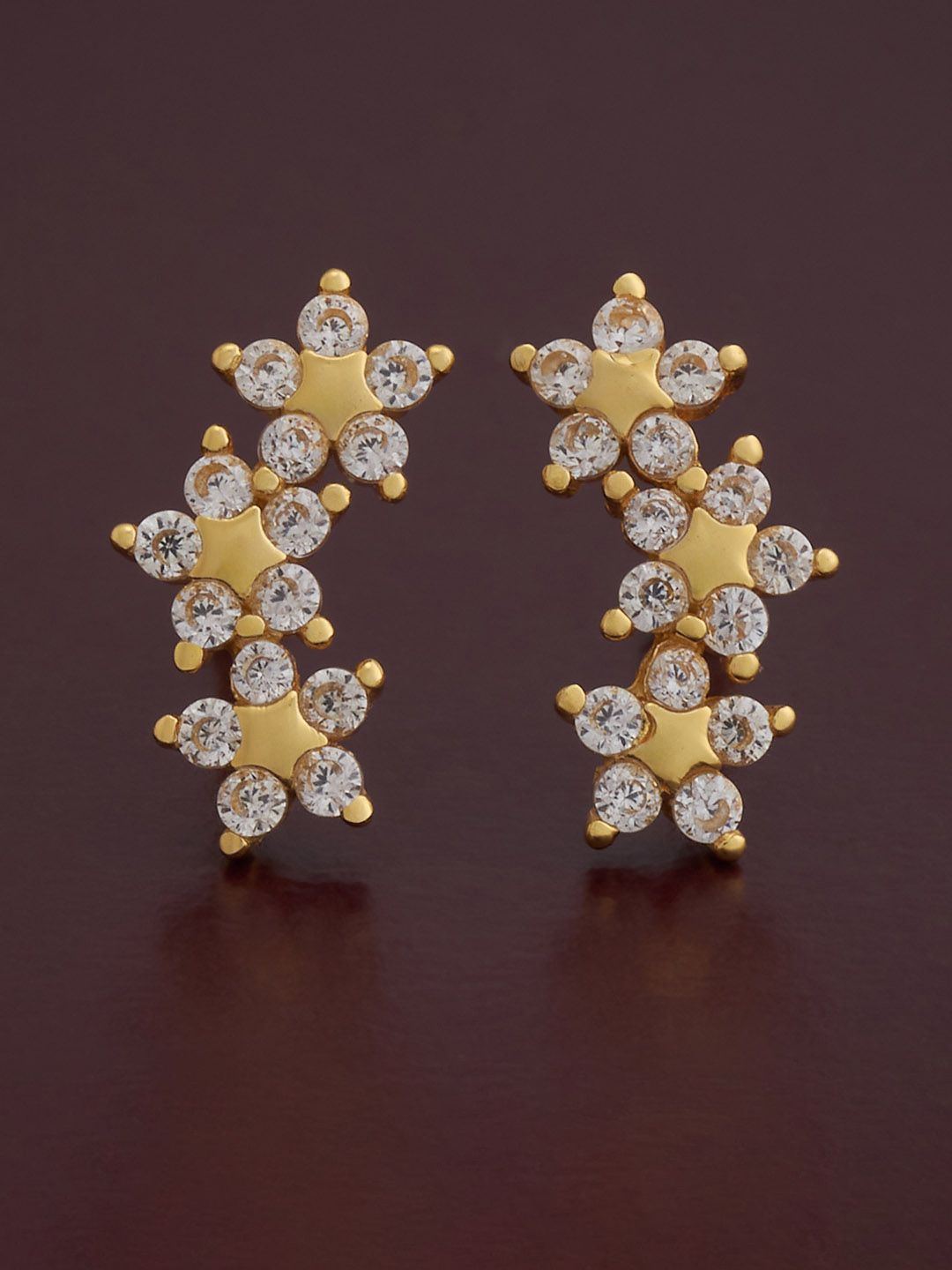 

Kushal's Fashion Jewellery 92.5 Silver Gold-Plated Cubic Zirconia Classic Studs