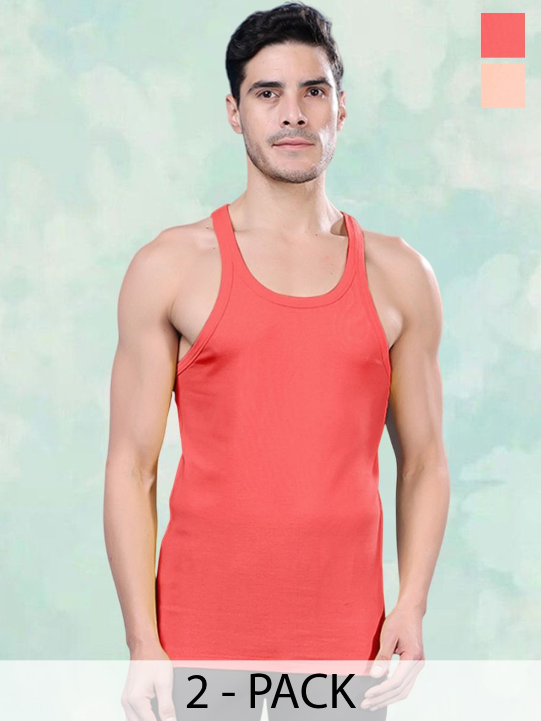 

FBAR Pack Of Sleeveless Gym Vests - FBCA-15-32, Peach