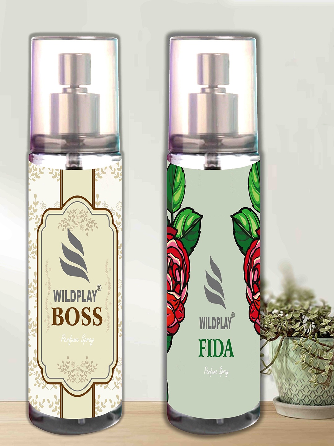 

WILDPLAY Set of 2 Fida & Boss Alcohol Free Perfume - 50 ml Each, Transparent