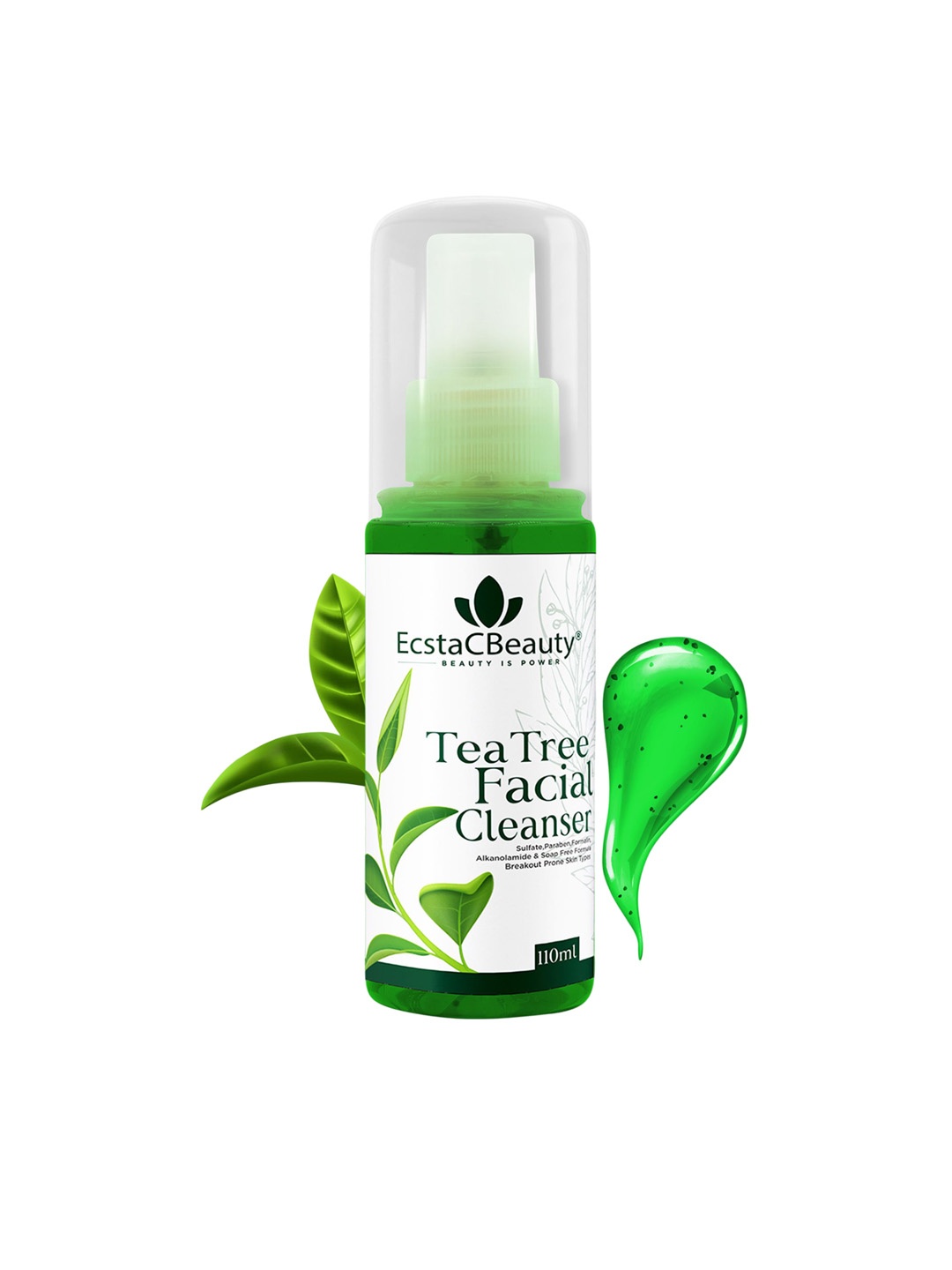 

EcstaCBeauty Tea Tree Facial Cleanser For Pimples & Acne - 110 ml, Green