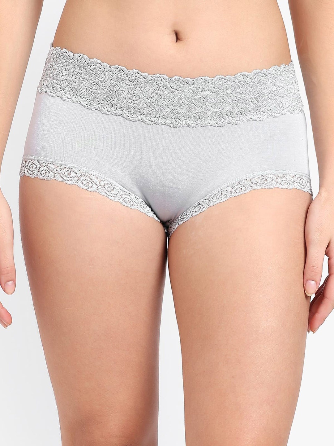

Munaafi Seamless Mid Rise Hipster Briefs, Grey