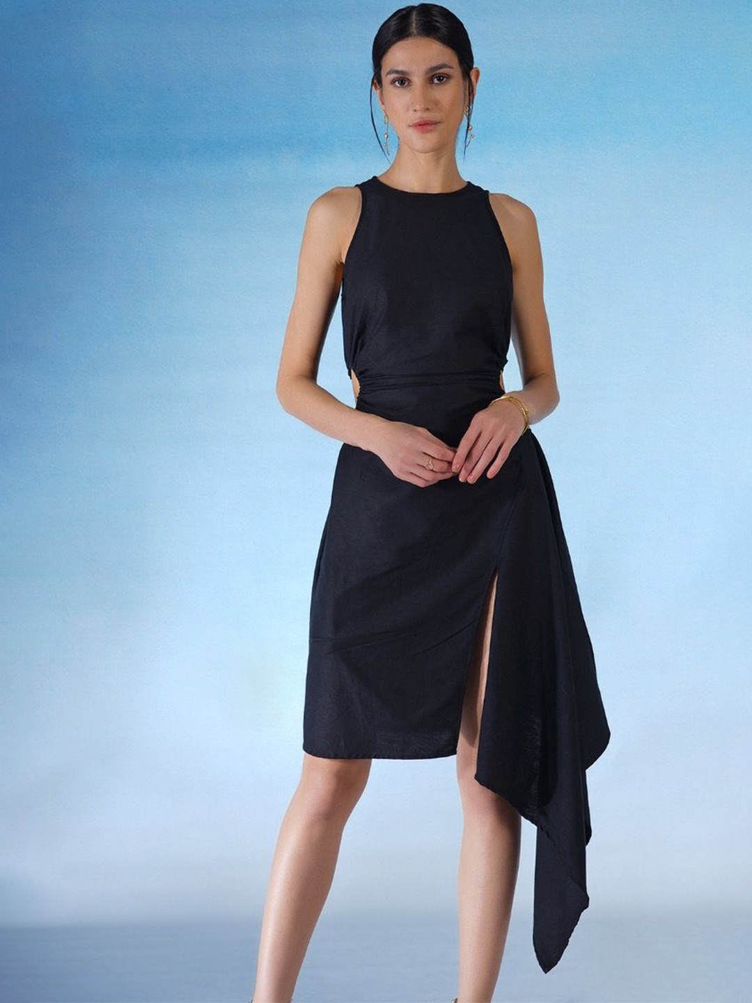 

Abhishti Women Cut-Outs Sheath Kamila Dress, Black