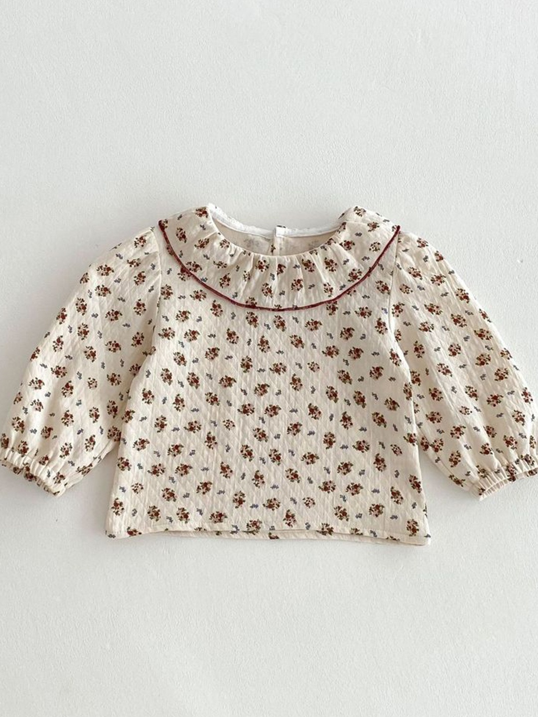 

LULU & SKY Girls Floral Printed Top, Beige