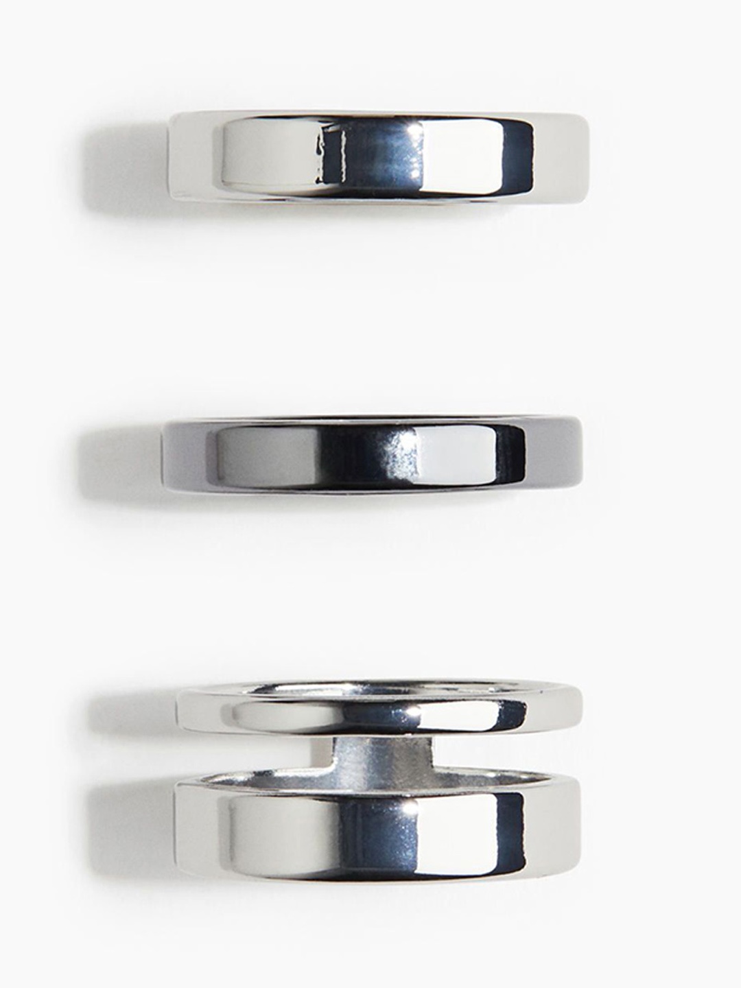 

H&M Men 3-Pack Rings, Silver