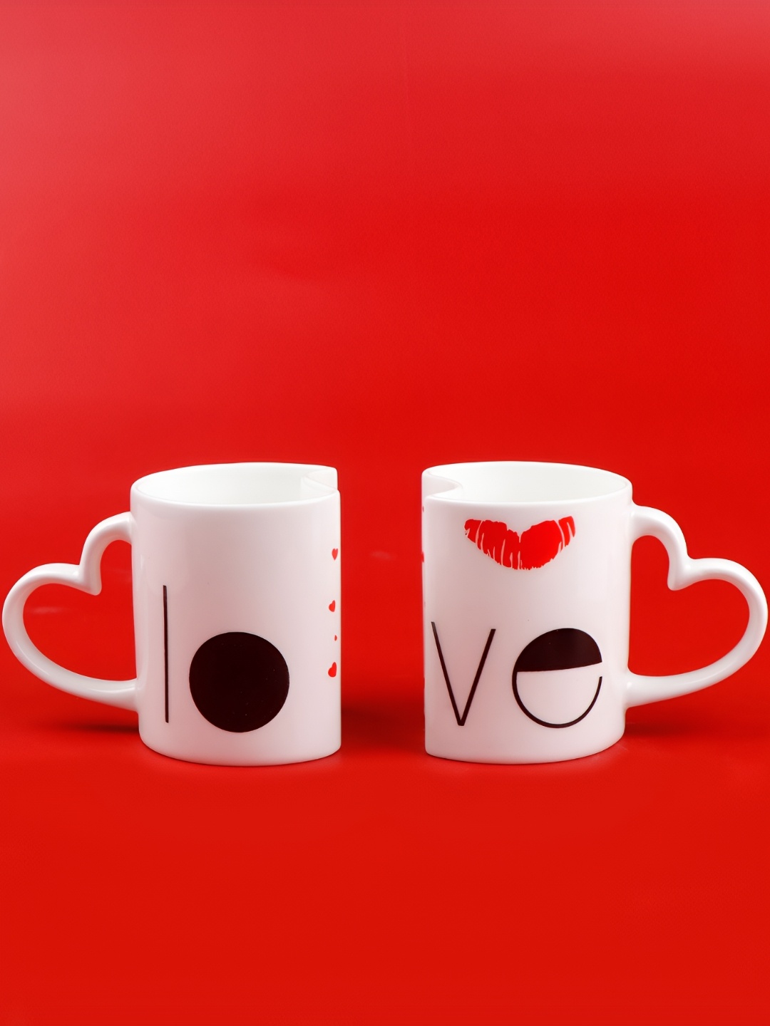 

Archies White & Black Printed 2 Pieces Ceramic Matte Mugs Set of Cups and Mugs
