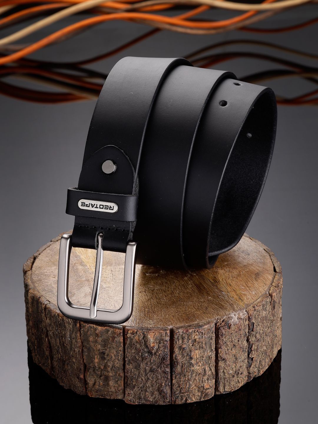 

Red Tape Men Leather Formal Belt, Black
