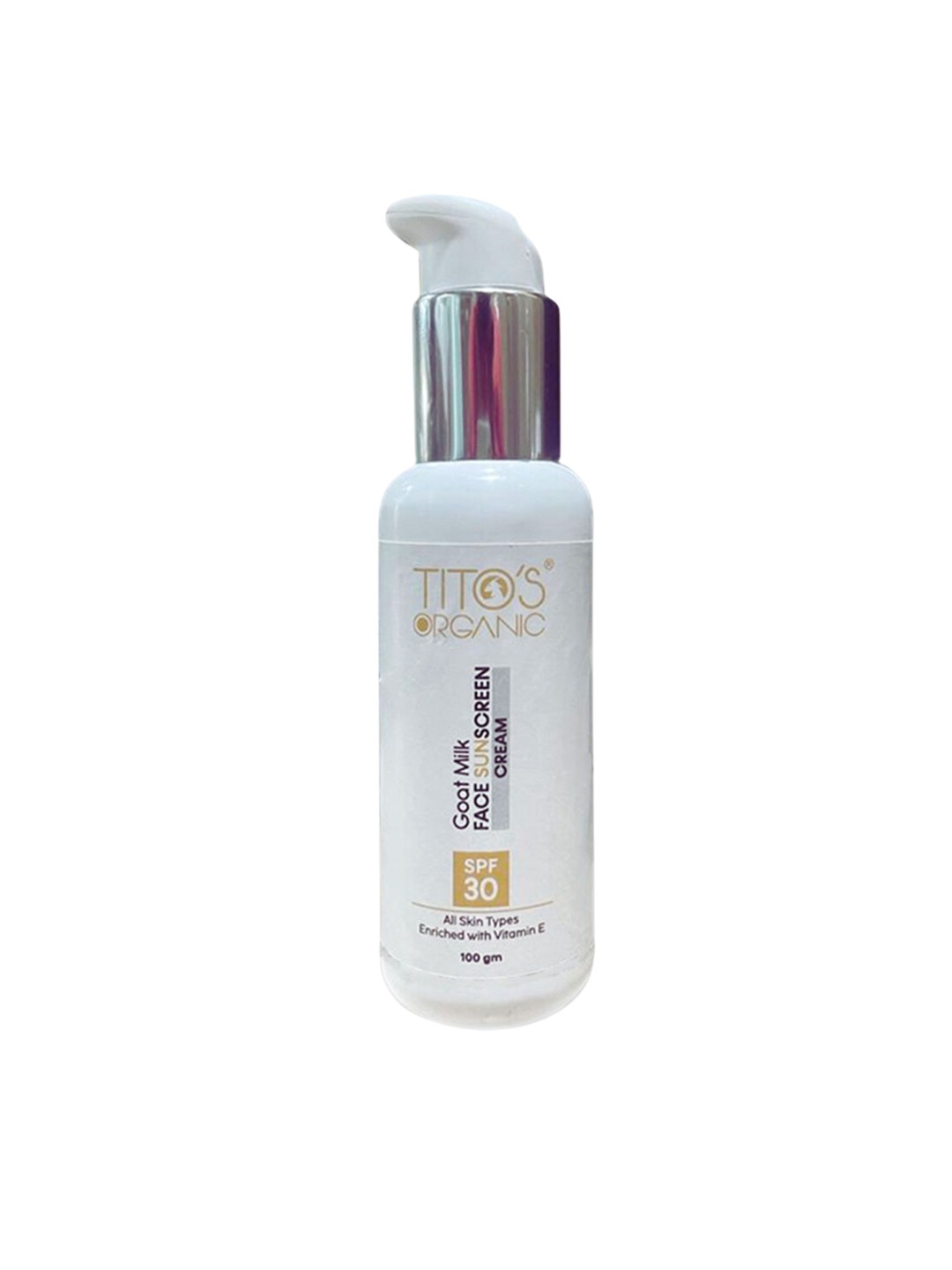 

TITO'S ORGANIC Goat Milk Face Sun Screen Cream With SPF 30 - 100ml, White