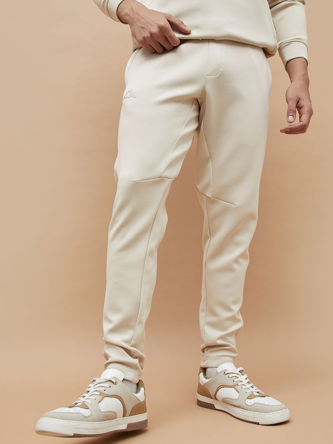 

Kappa Men Slim-Fit Mid Rise Track Pants, Beige