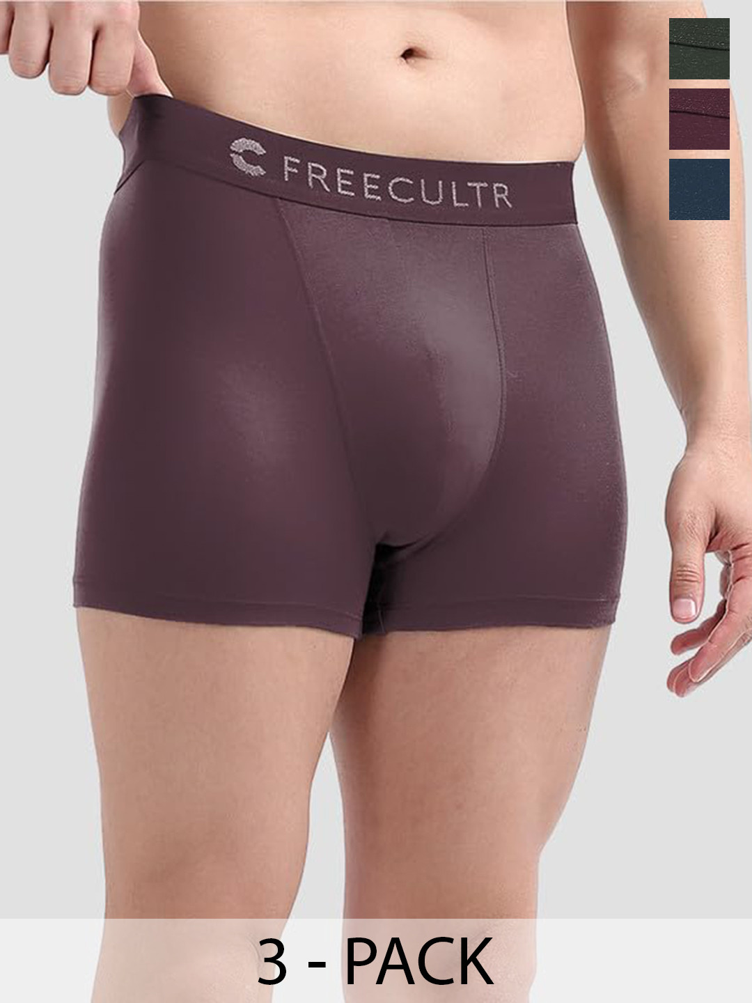 

FREECULTR Pack Of 3 Anti-Bacterial Trunks, Blue