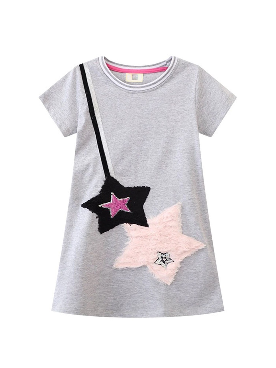 

LULU & SKY Girls Embroidered Nightdress, Grey