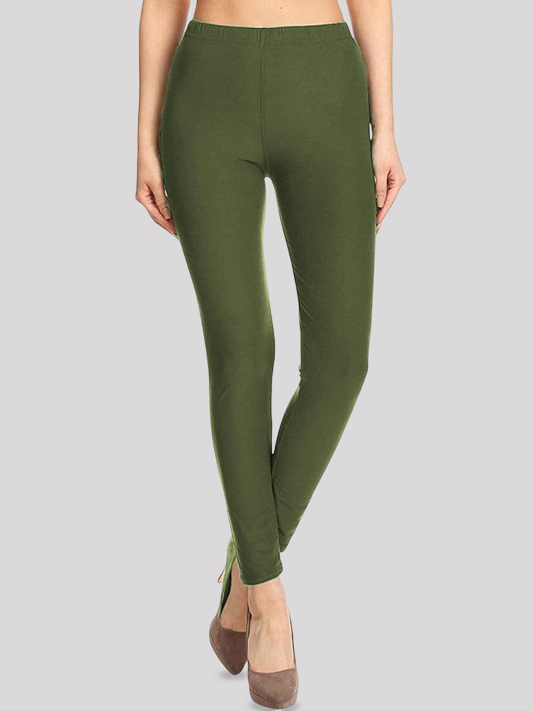 

Jaanvi Women Slim Fit Stretch Ankle Length Leggings, Green