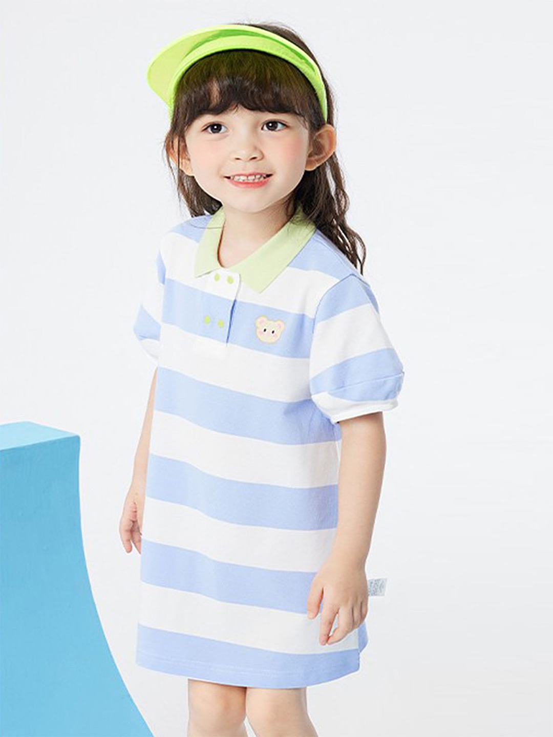 

LULU & SKY Girls Striped T-shirt Cotton Dress, Blue