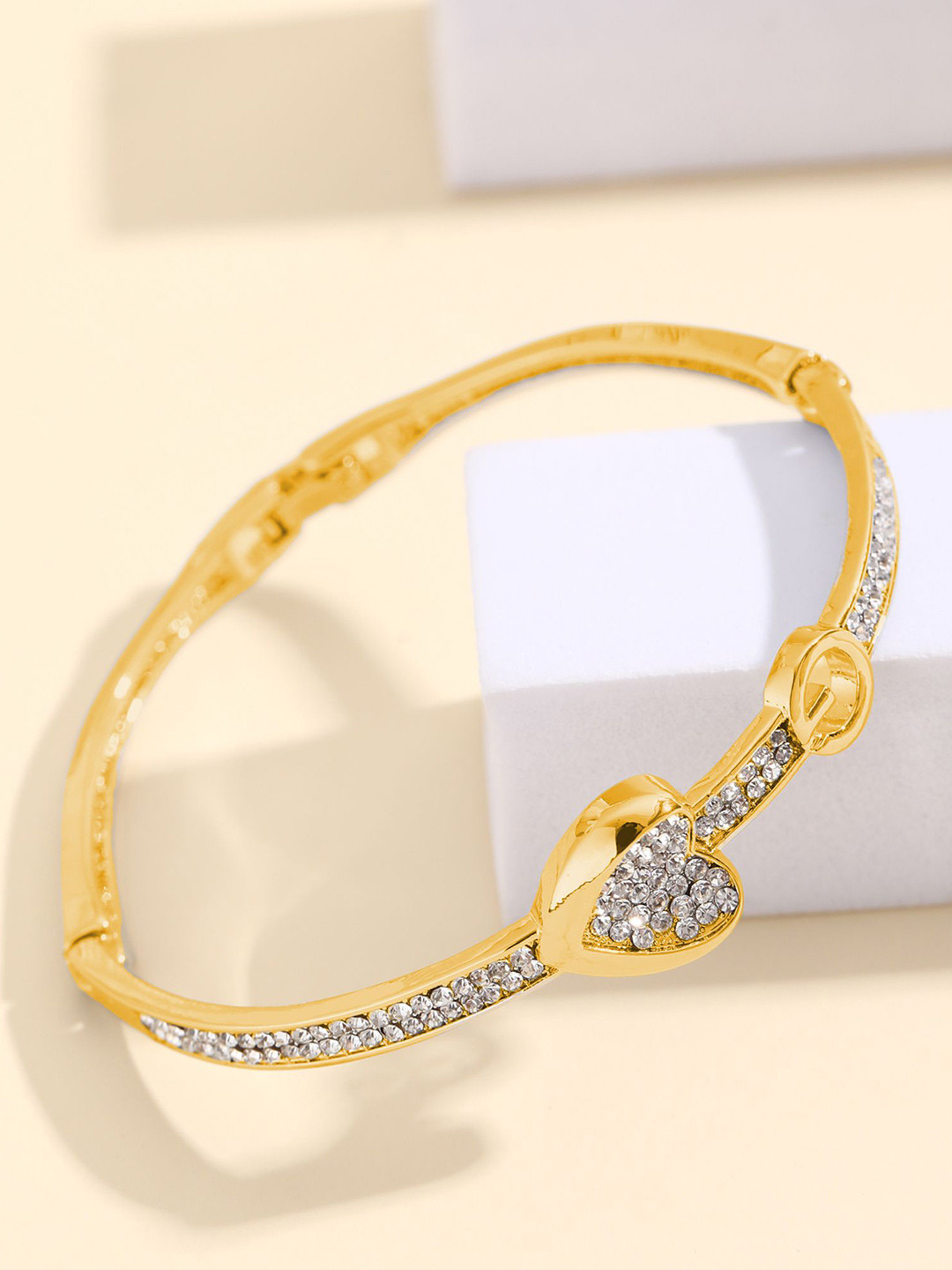 

Shining Diva Fashion Gold-Plated Crystals Studded Wraparound Bracelet