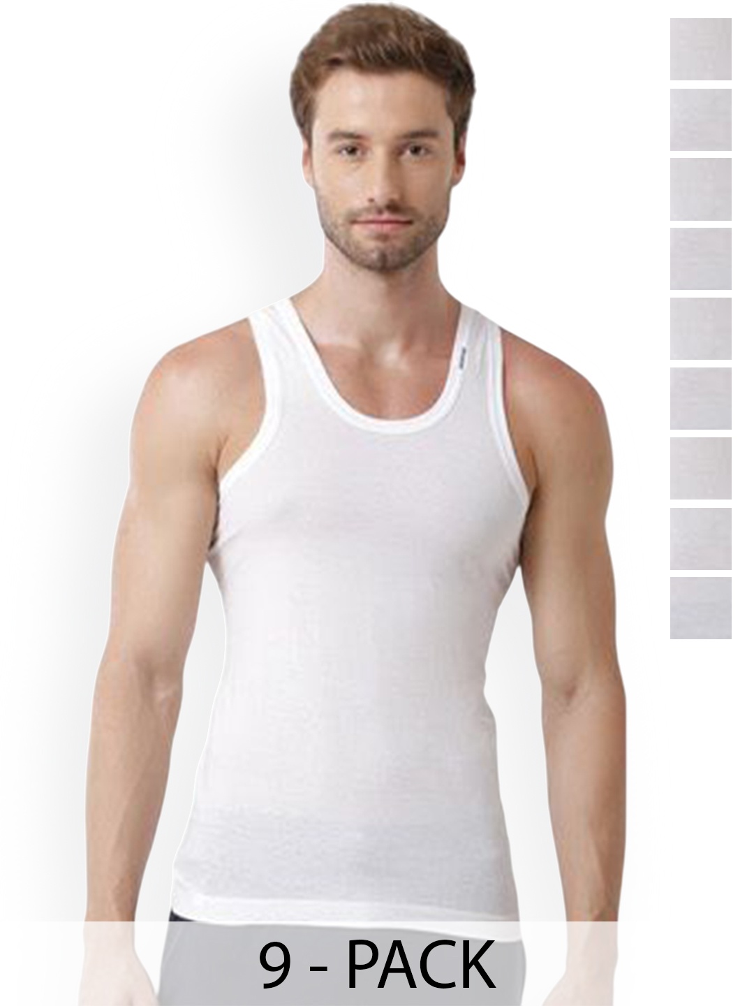 

Rupa Pack Of 9 Cotton Undershirt Vests Frontline-White-Vest-RN-9-110