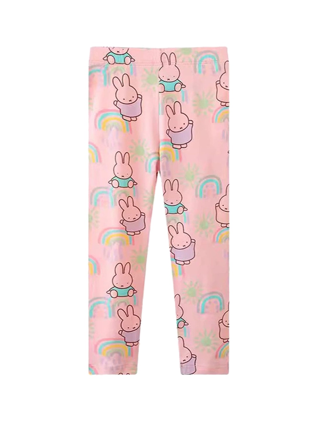 

LULU & SKY Printed Girls Mid-Rise Full-Length Leggings, Pink