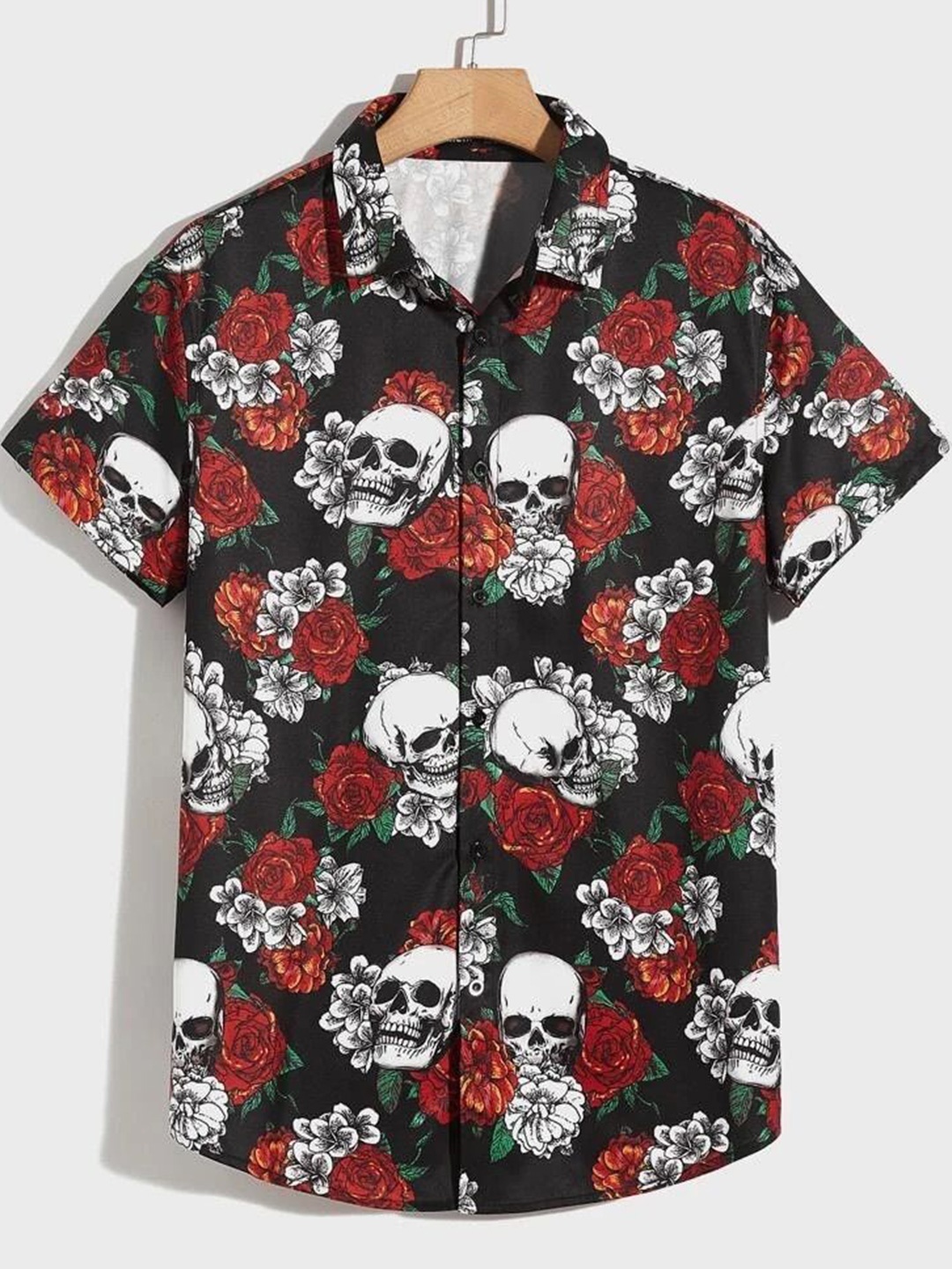

Metronaut Men Standard Regular Fit Spread Collar Floral Printed Elastane Casual Shirt, Black