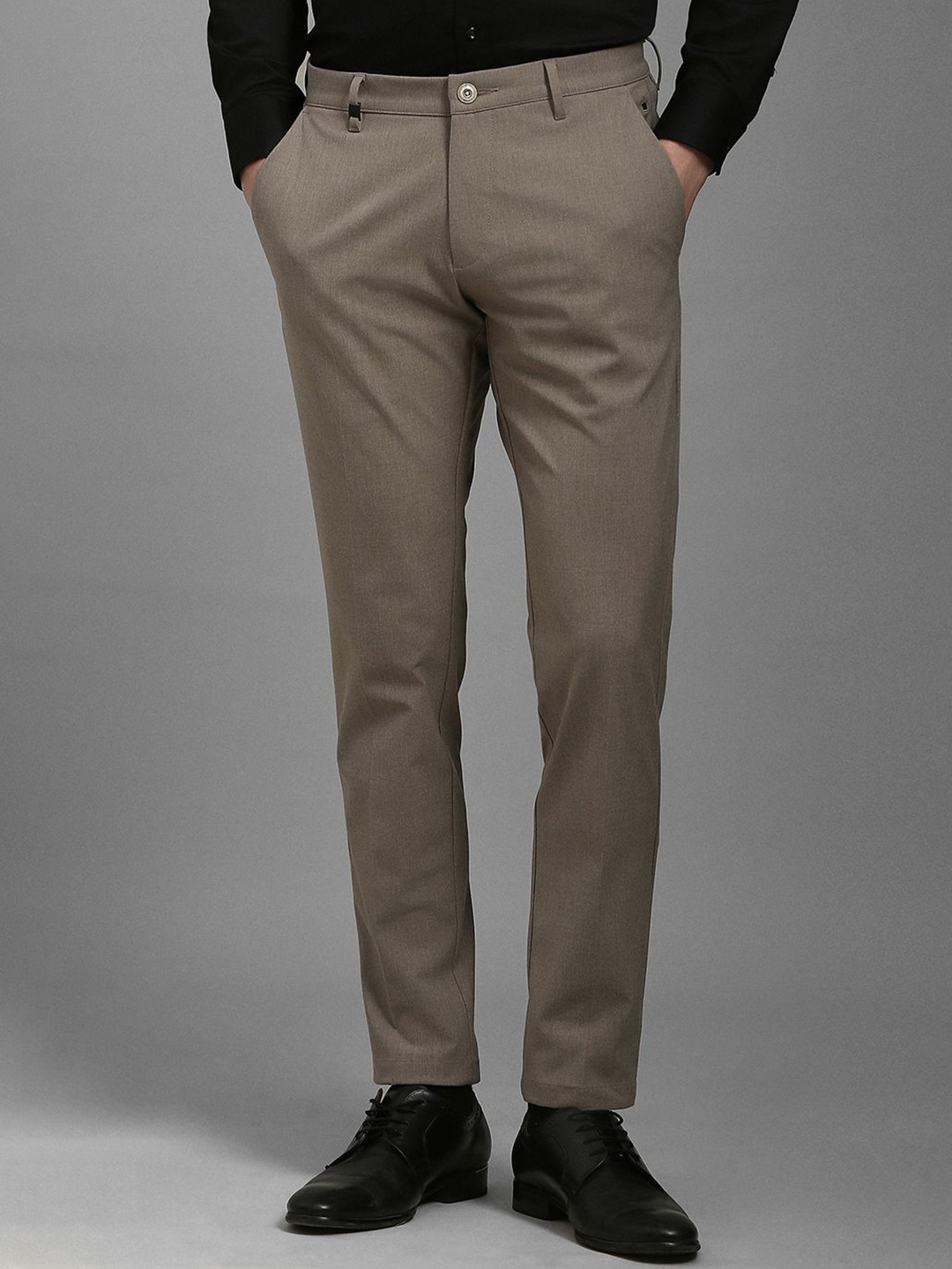 

Louis Philippe Men Mid-Rise Slim Fit Formal Trousers, Brown