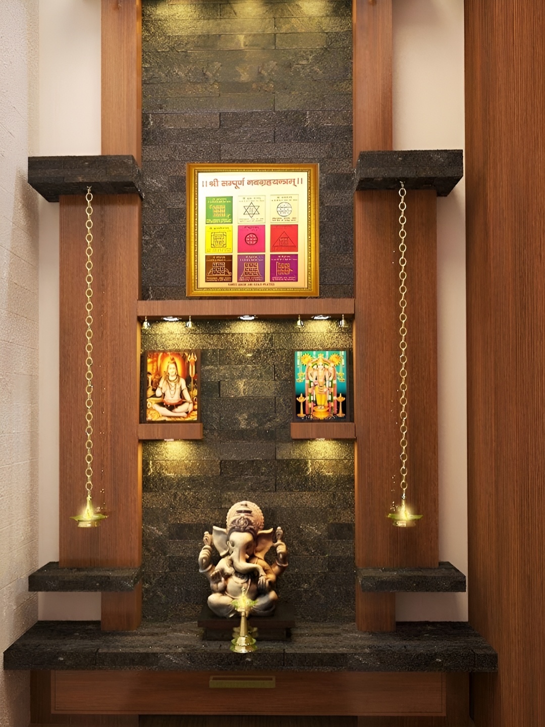 

ADA Handicraft Gold-Toned 1 Pieces Wood Wall Photo Frames
