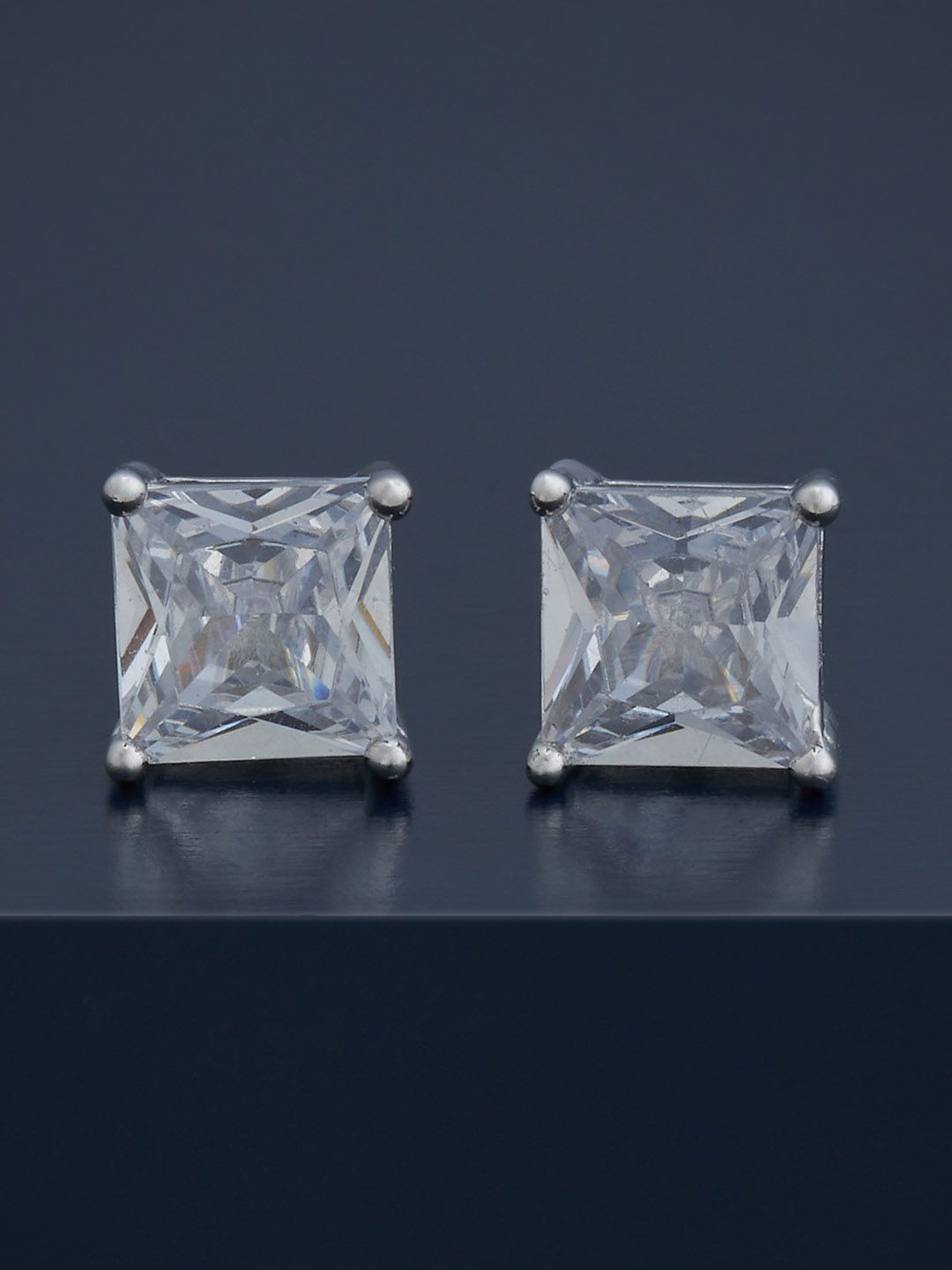 

Kushal's Fashion Jewellery 92.5 Silver Rhodium-Plated Party Studs