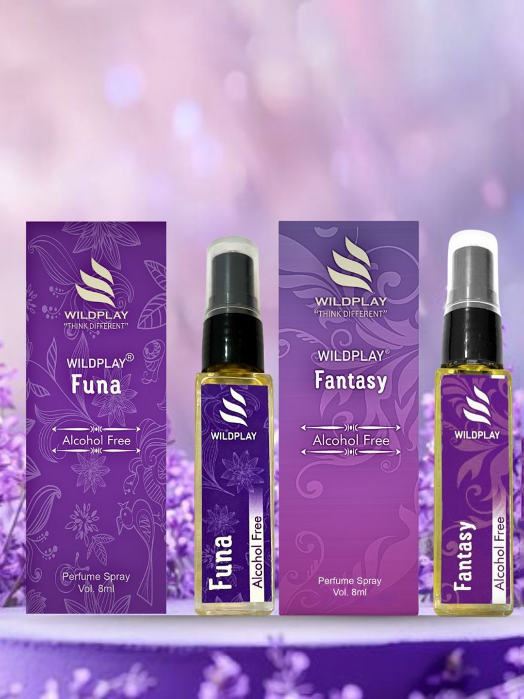 

WILDPLAY Set Of 2 Funa & Fantasy Alcohol Free Perfume - 8 ml Each, Purple