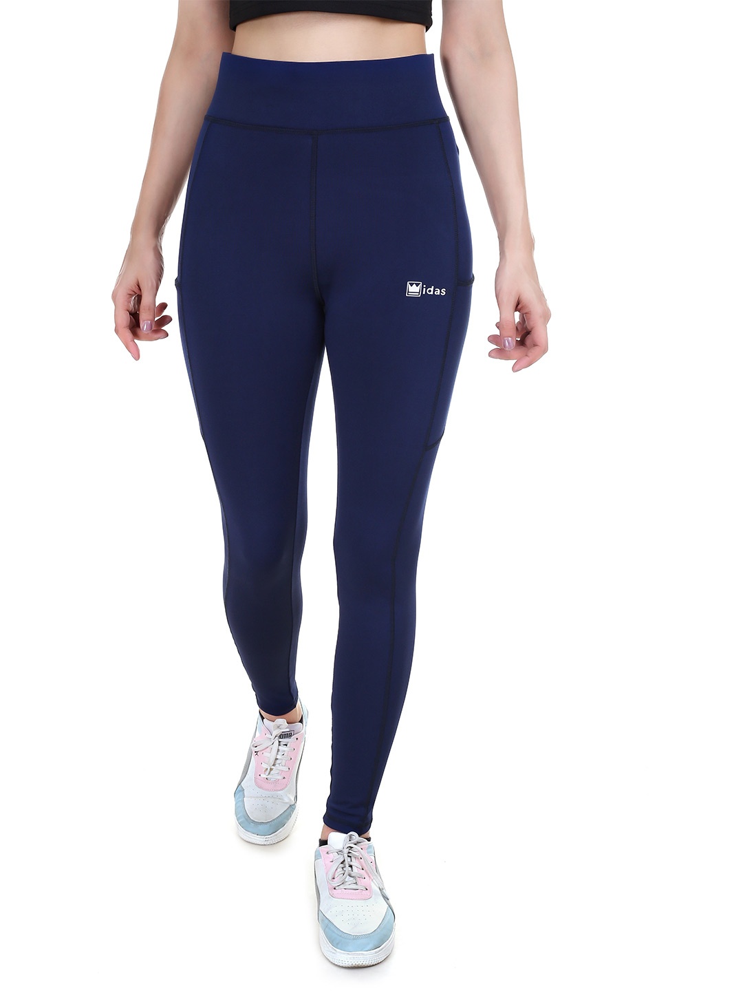 

STYLESO IDASS Women Mid-Rise Ankle-Length Gym Tights, Blue