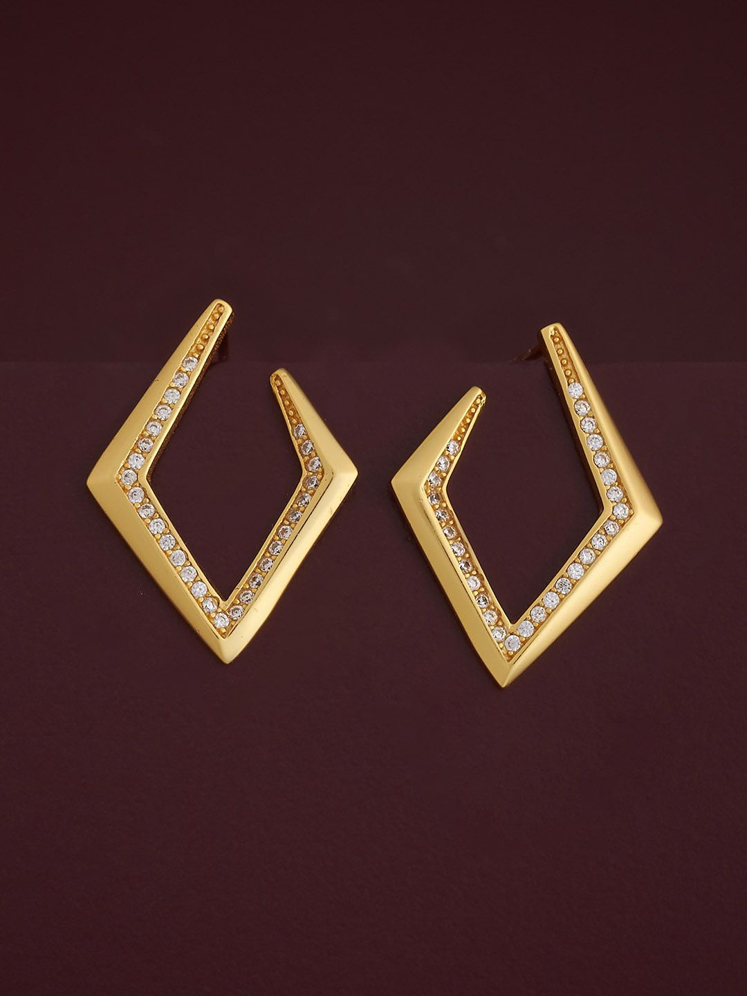 

Kushal's Fashion Jewellery 92.5 Sterling Silver Gold-Plated Classic Zircon Studs Earrings