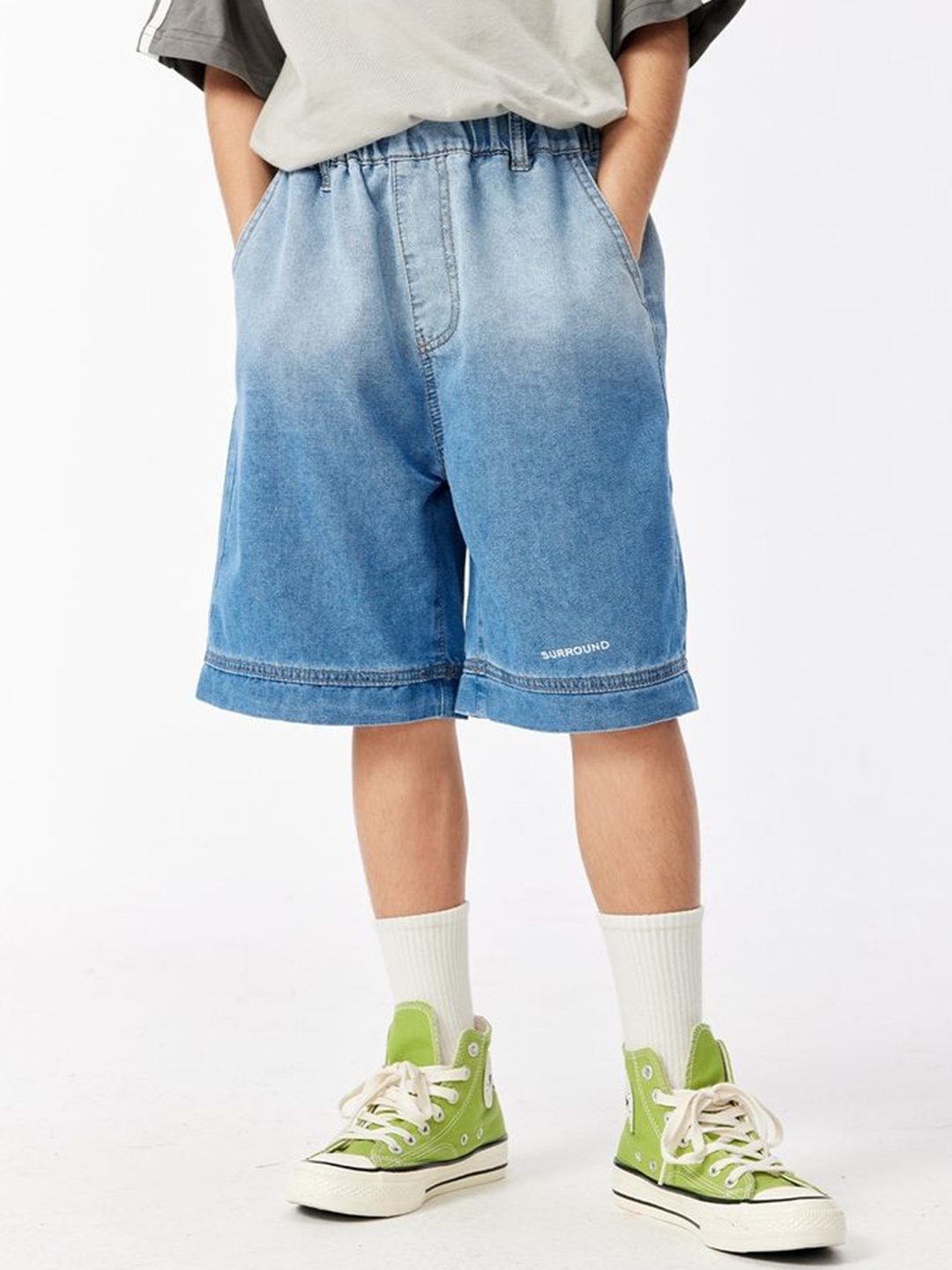 

LULU & SKY Kids High-Rise Shorts, Blue