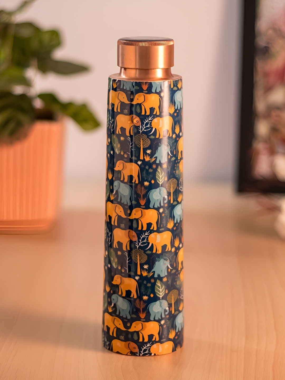 

Rare Planet Black & Green Printed BPA Free Leakproof Copper Water Bottle 1000 ml