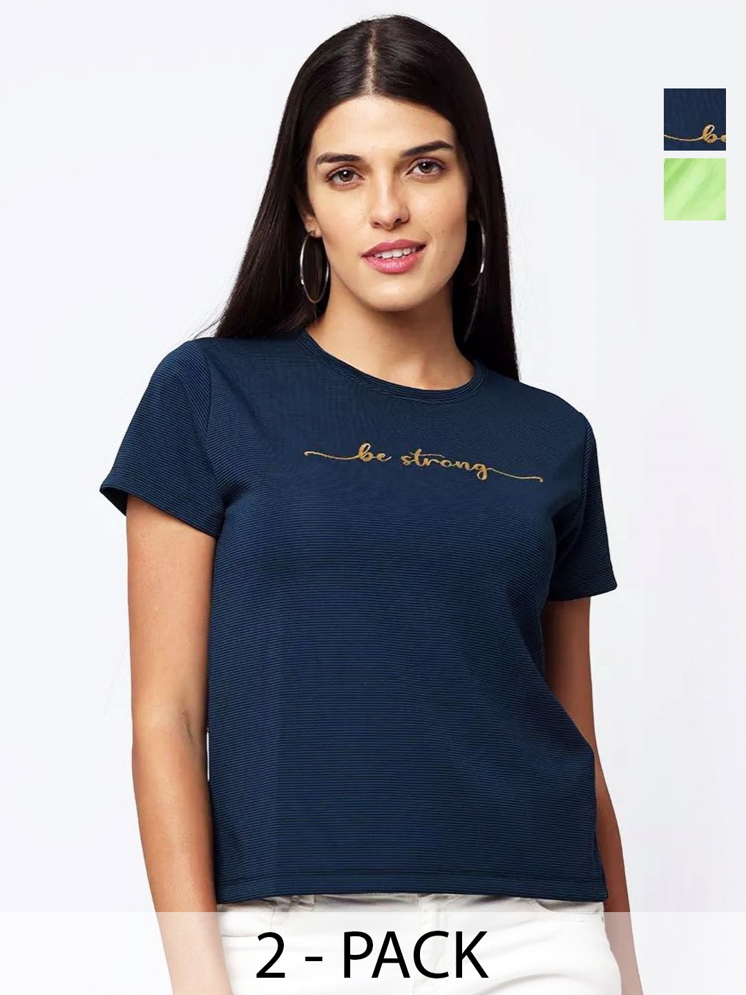 

Classy Hangers Women Typography Printed T-shirt, Green