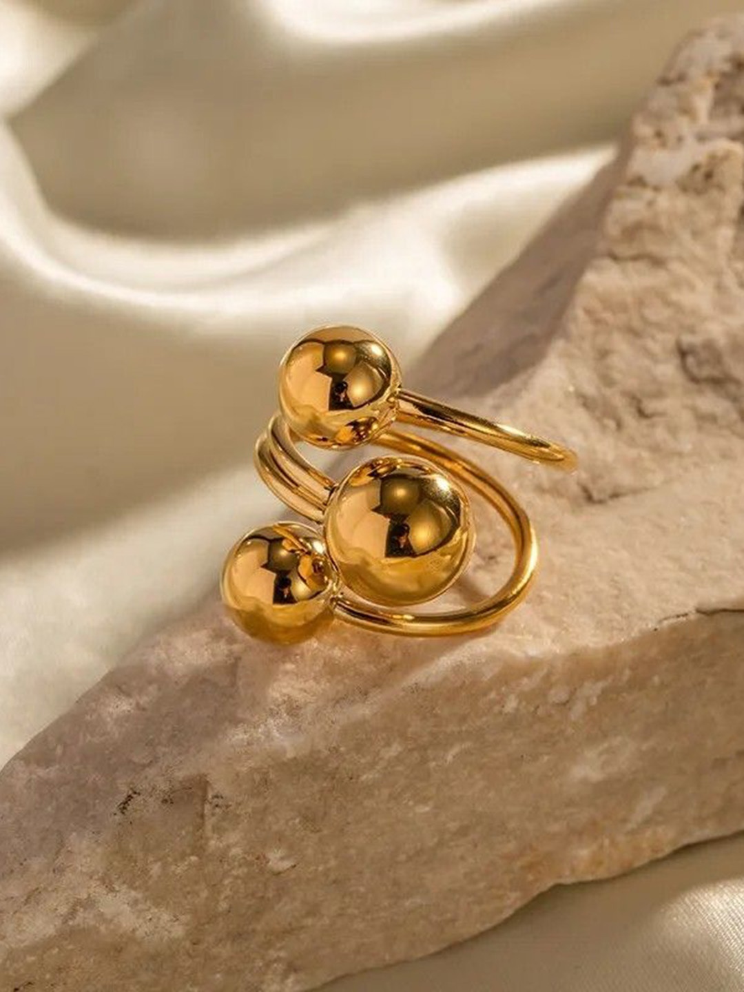 

Aviksha Creations 18K Gold Adjustable Ring