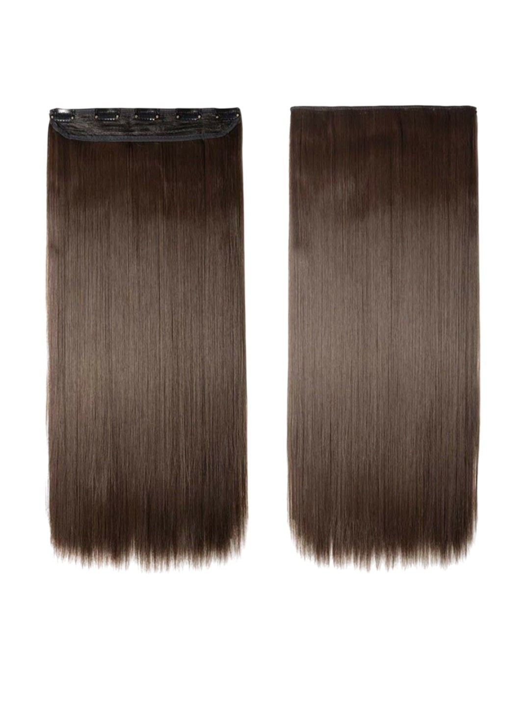 

camola deva Clip In Straight Scalp Topper Hair Extension- Brown- 22 Inch