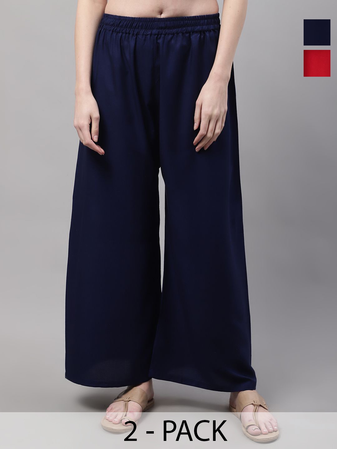 

Valles365 by S.C. Women Pack Of 2 Flared Ethnic Palazzos, Blue