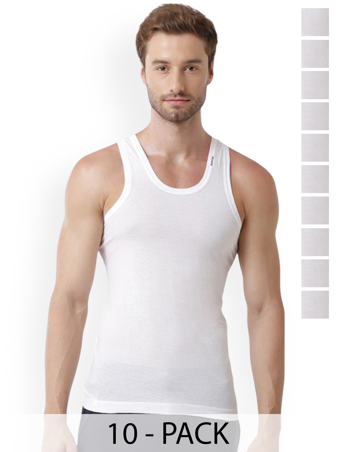 

Rupa Pack Of 10 Cotton Undershirt Vests Frontline-White-Vest-RN-10-90