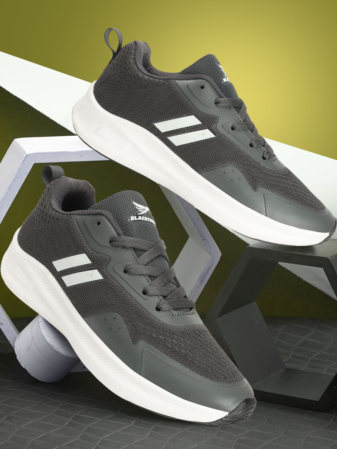 

Blacktown Men Mesh Running Lace-Ups Non-Marking Shoes, Grey