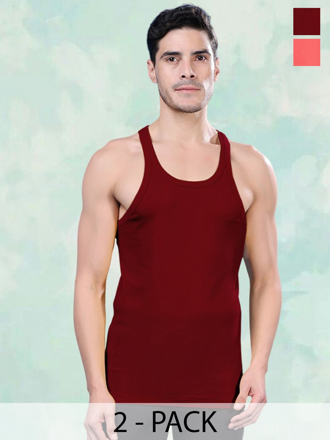 

FBAR Pack Of 2 Gym Vests FBCA-14-15, Maroon