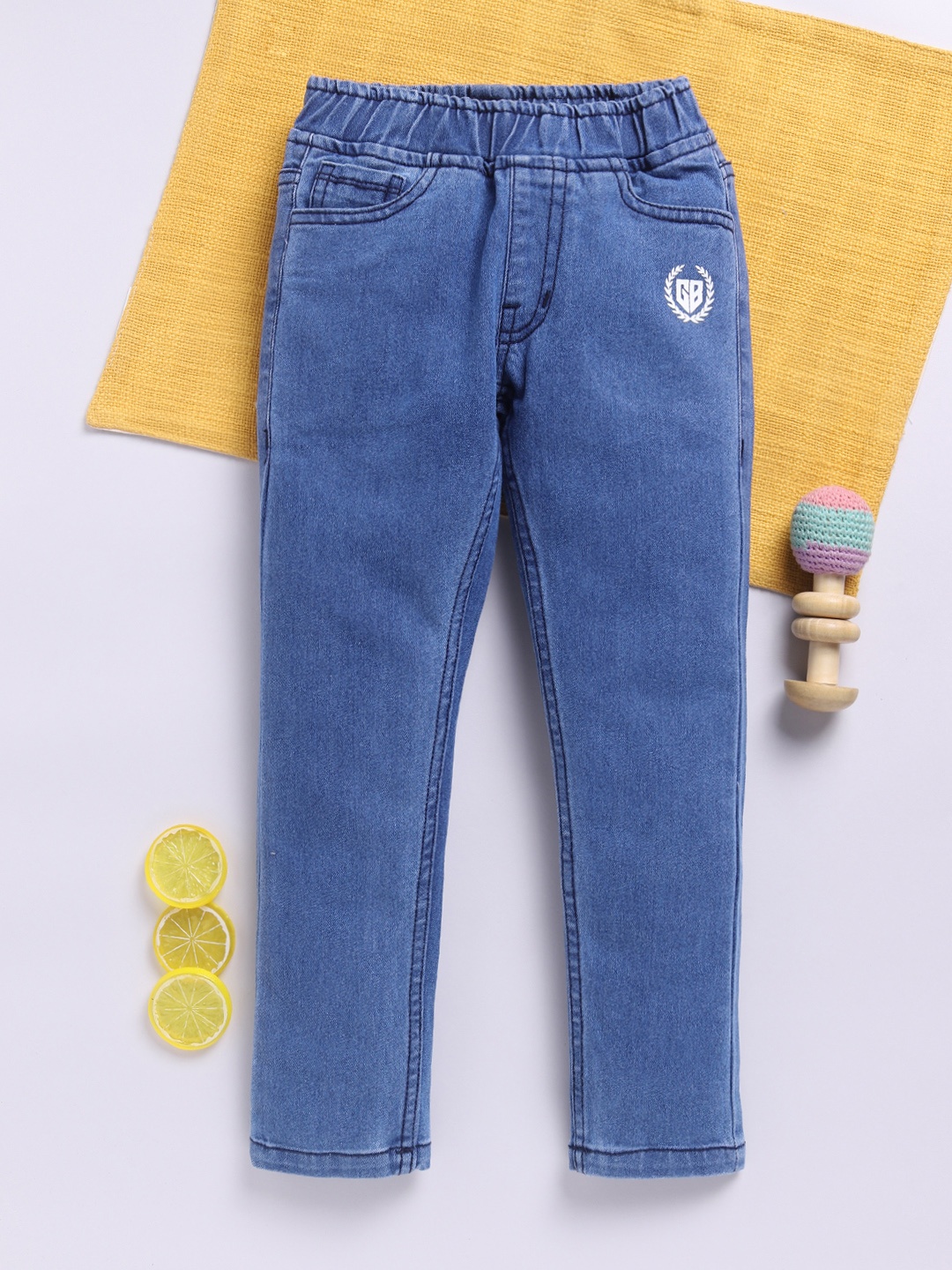 

Here&Now X Game Begins Girls Slim Fit Printed Stretchable Jeans, Navy blue