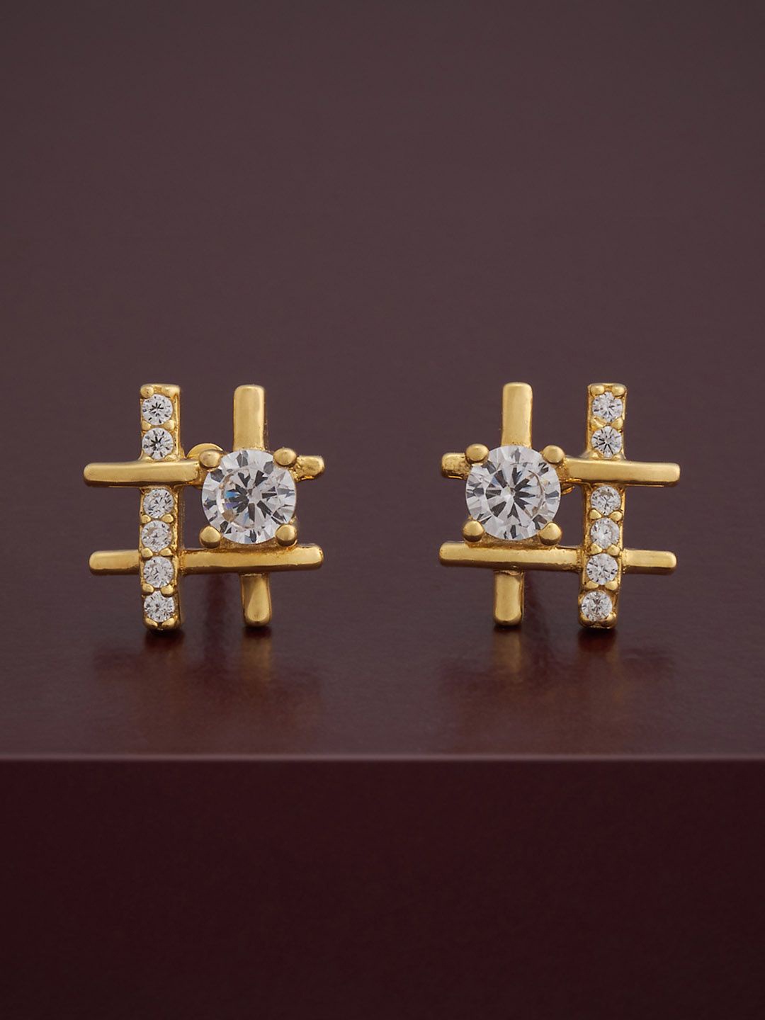 

Kushal's Fashion Jewellery 92.5 Sterling Silver Gold Plated Party Studs Earrings