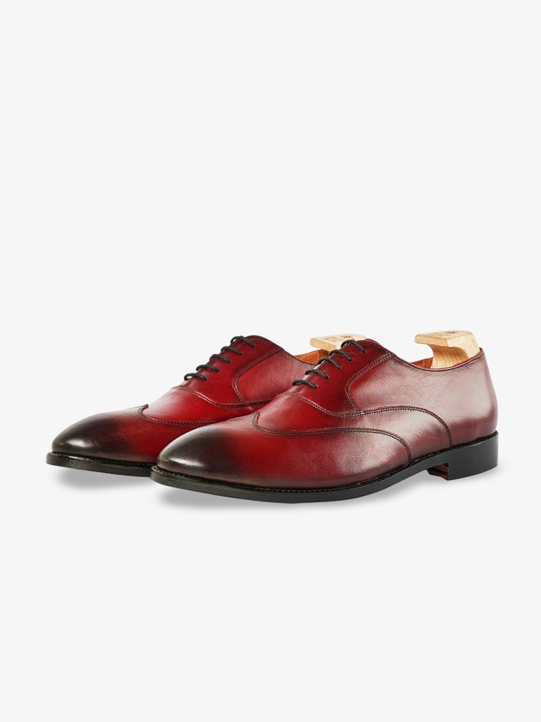 

Whitemuds Men Wingtip Round Toe Leather Oxford Formal Shoes, Burgundy