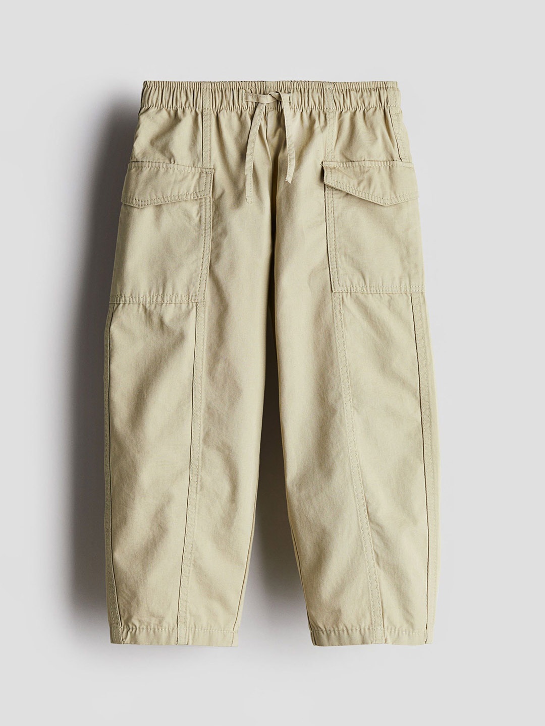 

H&M Cotton Cargo Trousers 1281512001-Green, Beige