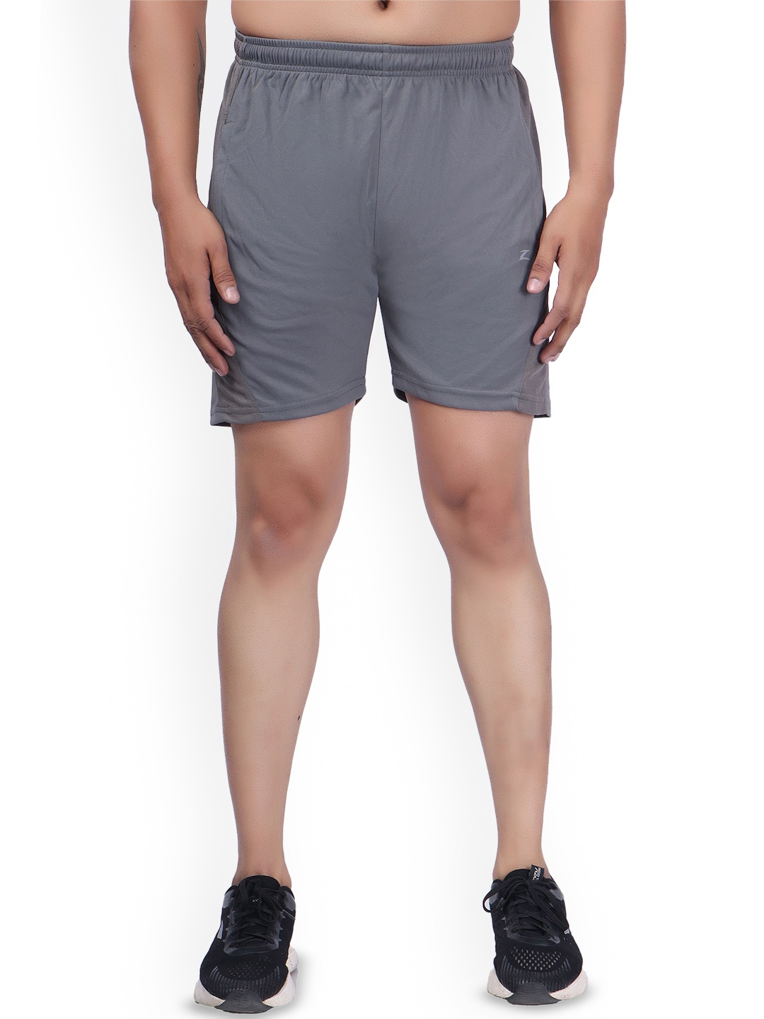 

Z Zagros Men Solid Sports Shorts, Grey melange
