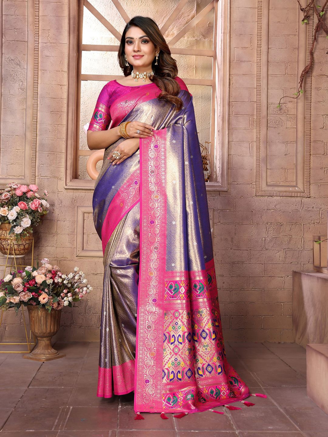 

LeeliPeeri Designer Woven Design Zari Banarasi Saree, Blue