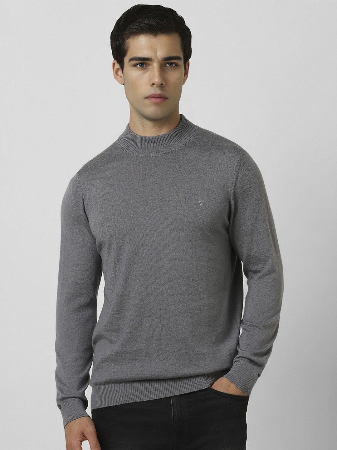 

Van Heusen Men Woolen Ribbed Round Neck Pullover Sweater, Grey
