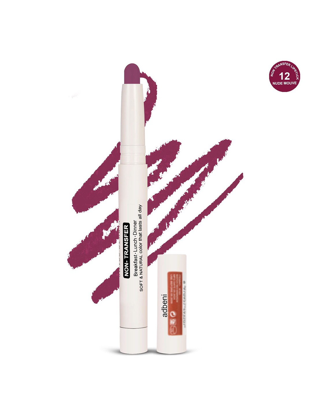 

Adbeni Non-Transfer Waterproof Matte Lip Crayon Lipstick - 3 ml - Nude Mauve 12