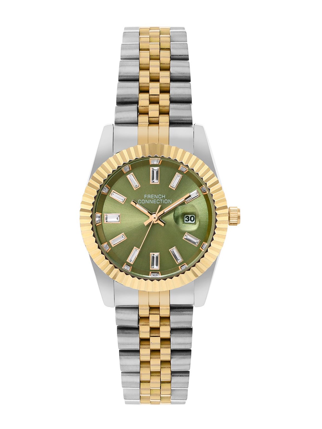 

French Connection Women Round Dial & Bracelet Style Straps Analogue Watch FCN0119TM, Olive