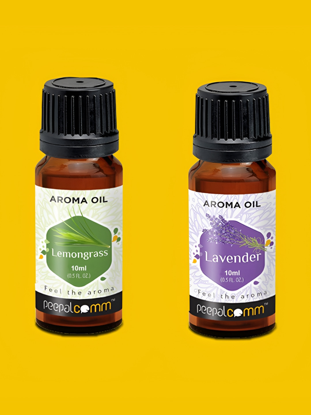 

PEEPALCOMM 2-Pcs Black Lemongrass & Lavender Aroma Oils - 10 ml